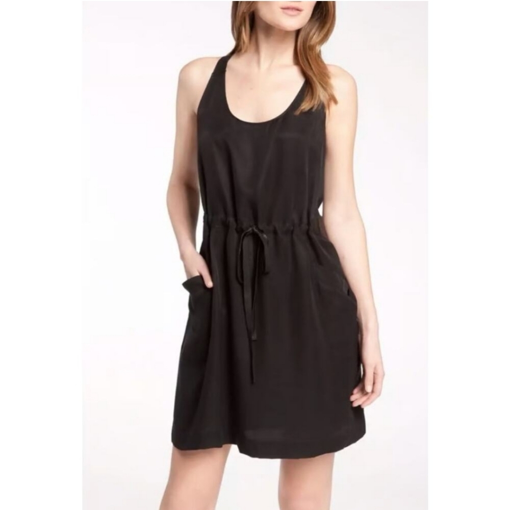 Rebecca Taylor Leather Trim Black Sleeveless